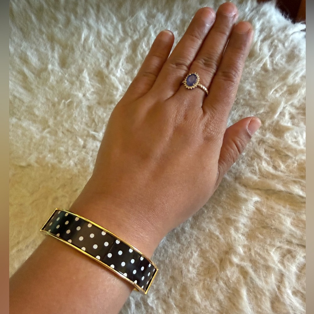 Elegant Talbots Black and Gold Polka Dot Bracelet